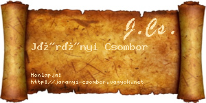 Járányi Csombor névjegykártya
